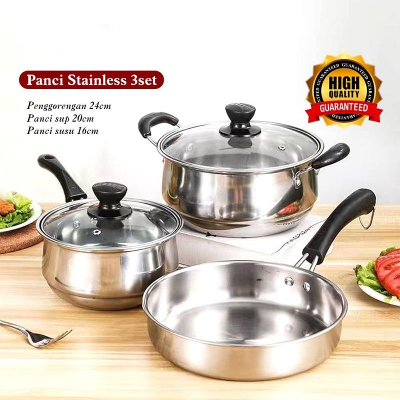 Panci Cookware Stainless Set | Cookware set stainless steel
