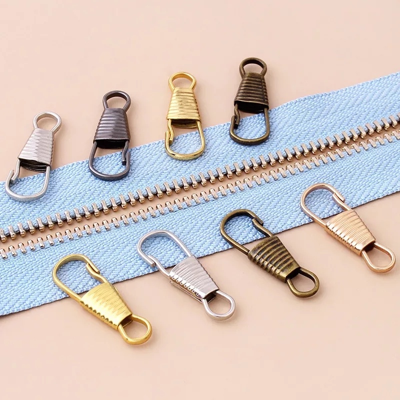 Zipper Slider Pull Tab Metal Zipper Fixer Head 10Pcs Mode Zipper Slider Untuk Gesper Rusak Tas Travel Koper Zipper Head Zipper Pull Pengganti Zipper Repair Kit Zipper