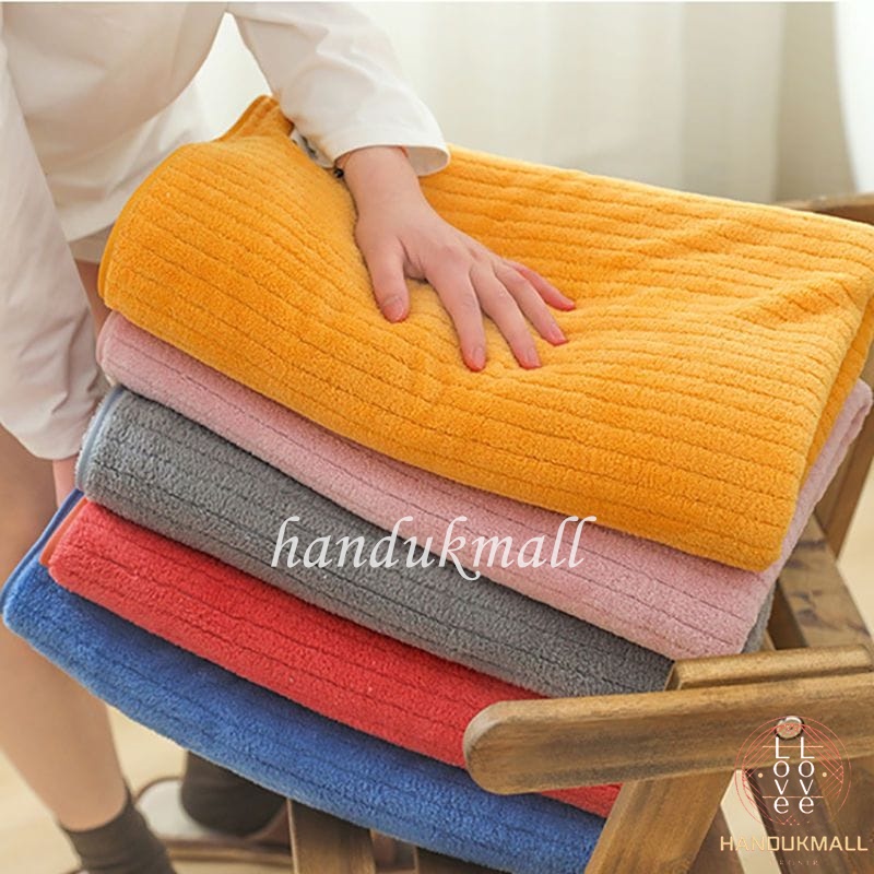 Handuk Mandi Dewasa Ukuran jumbo 80x160cm Daya Serap Tinggi Lembut Motif GARIS HALUS