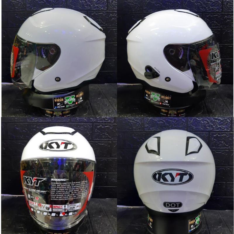 KYT HELM KYOTO SOLID WHITE ORIGINAL