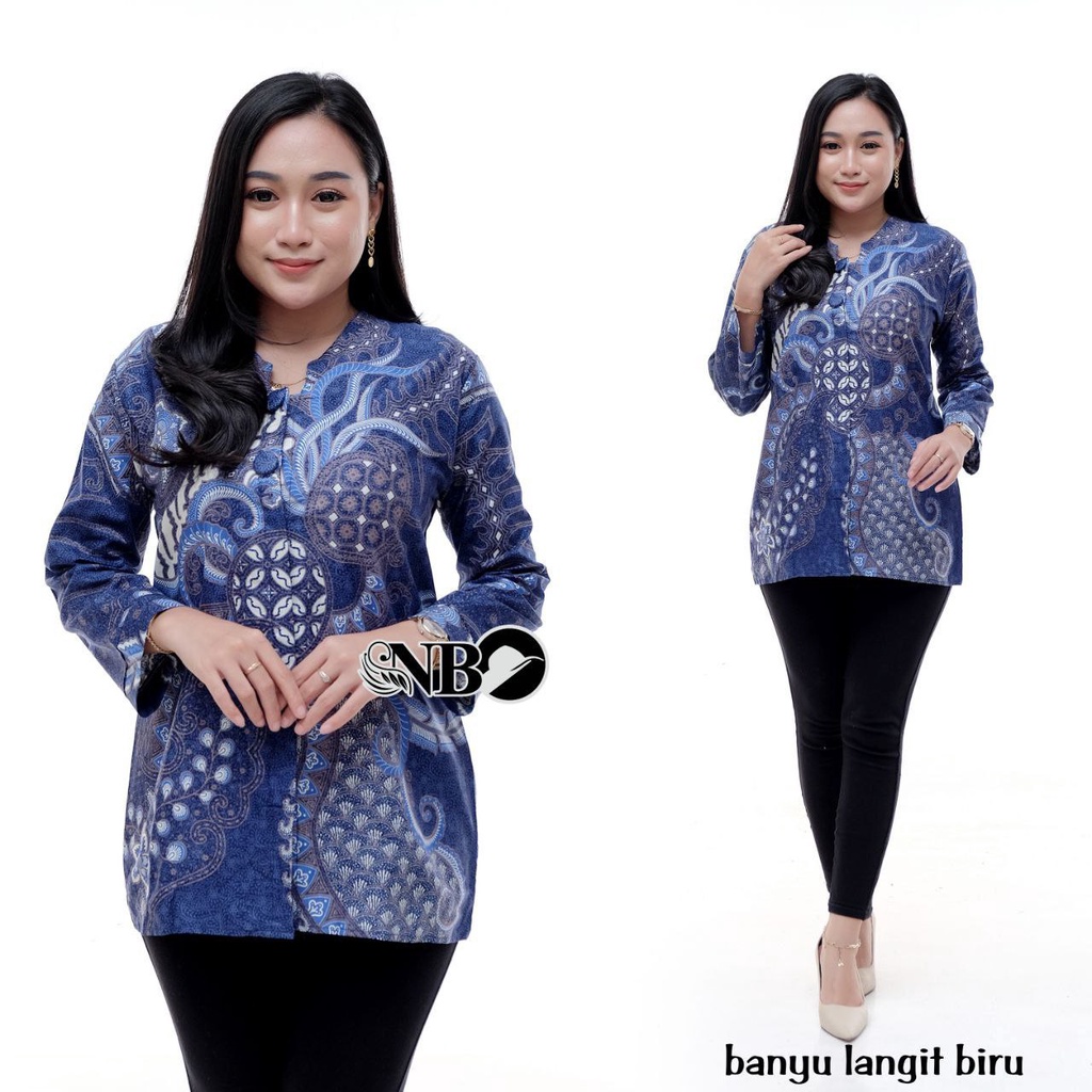 Baju Batik Wanita Modern Blouse Batik Kantor Atasan Batik Kerja Wanita Seragam Batik Modern M L XL XXL