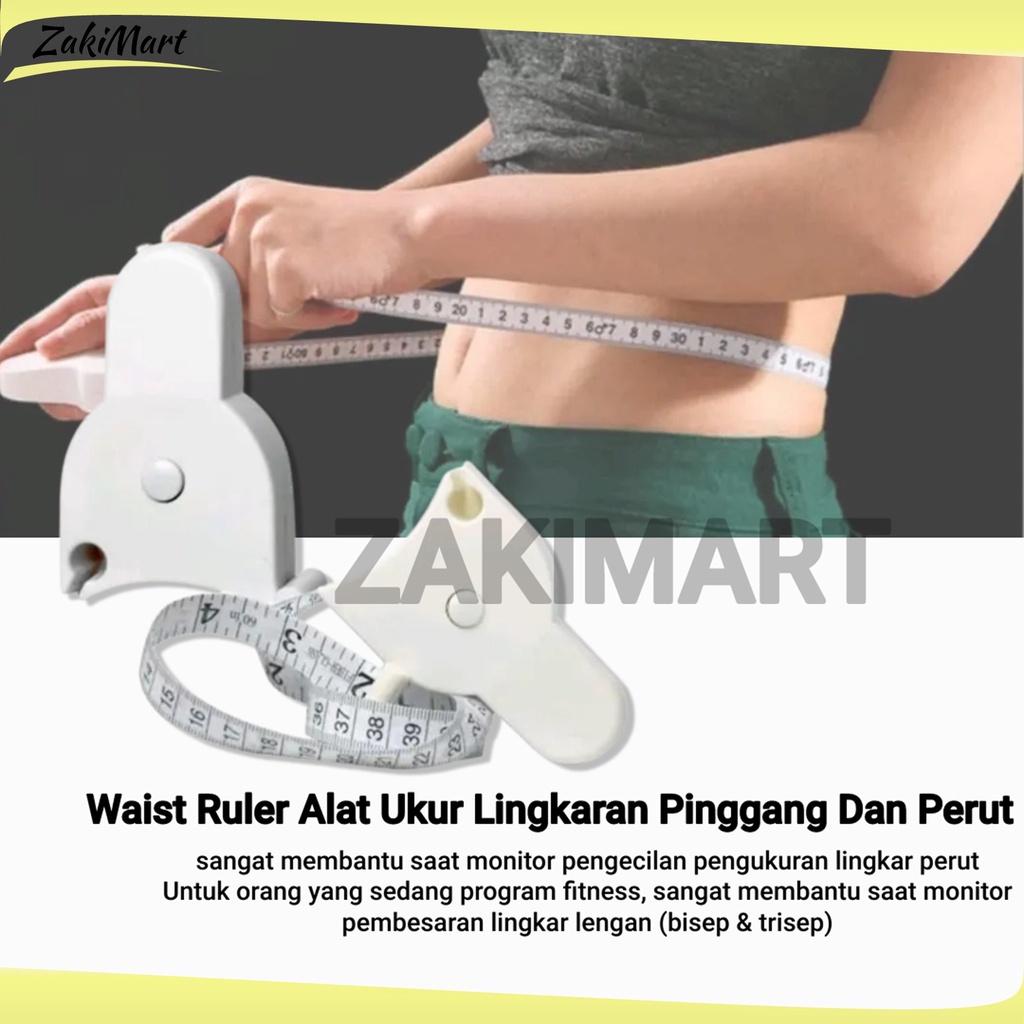 Waist Ruler Alat Ukur Lingkaran Pinggang Dan Perut Meteran Badan Otomatis Panjang 150 cm / 60 Inch