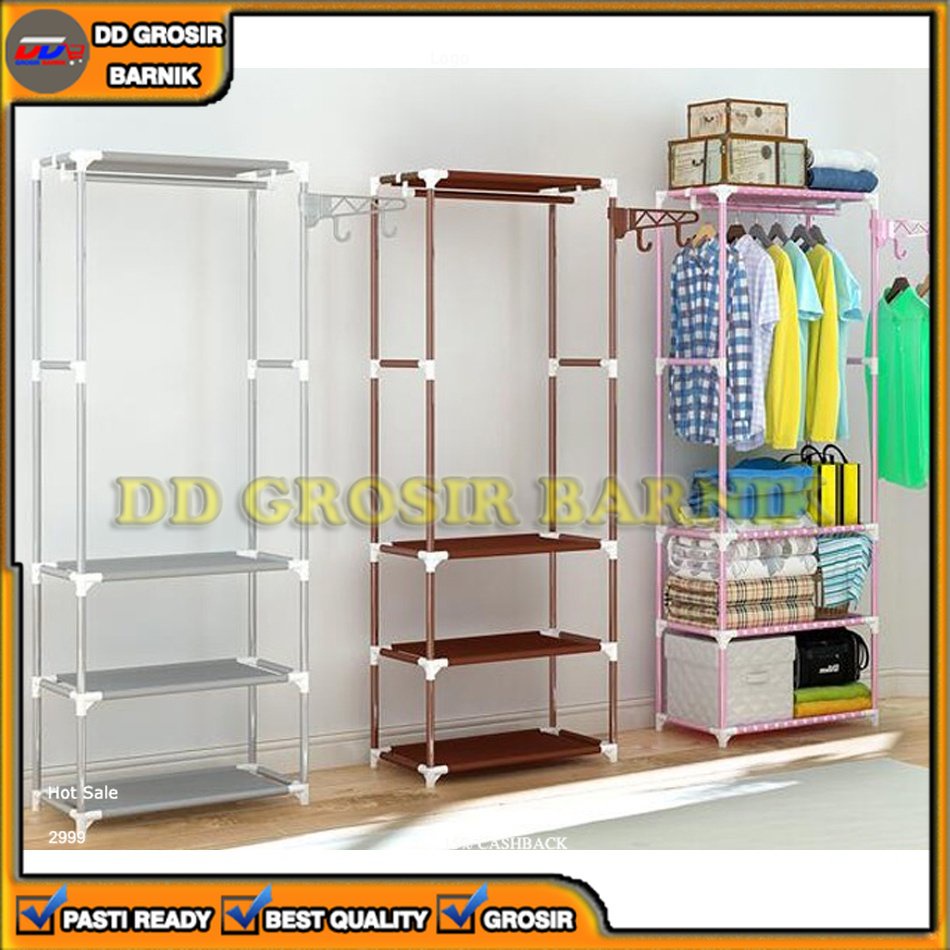 [DGB] SQUARE STAND HANGER GANTUNGAN BAJU BERDIRI GANTUNG PAKAIAN STAINLESS RAK SERBAGUNA