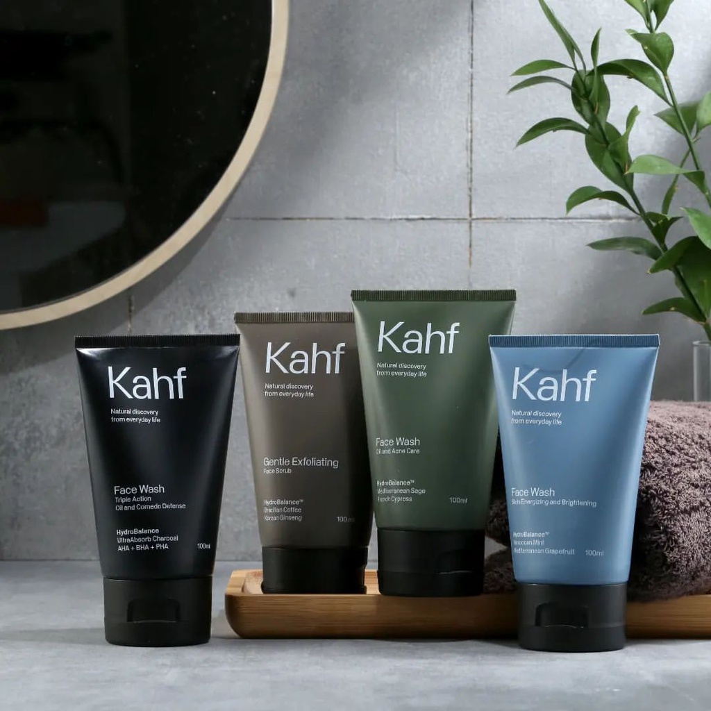 KAHF Skincare Cowok Perawatan Wajah Pria Face Wash Scrub Sunscreen Serum