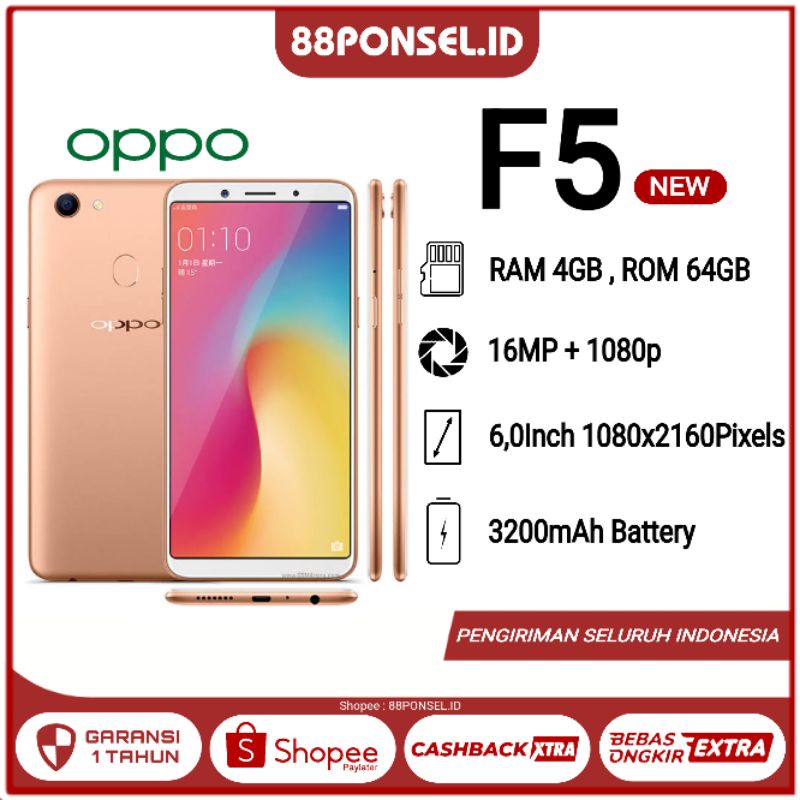 Jual OPPO F5 RAM 4/64GB GARANSI 1 YEAR | Shopee Indonesia