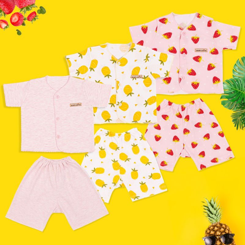 CHIYO - Setelan Baju Pendek Celana Pendek Newborn