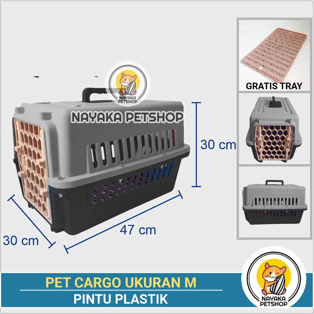 Size M Pintu Plastik Pet Cargo Murah Pet Carrier Kucing Travel Kandila Musang