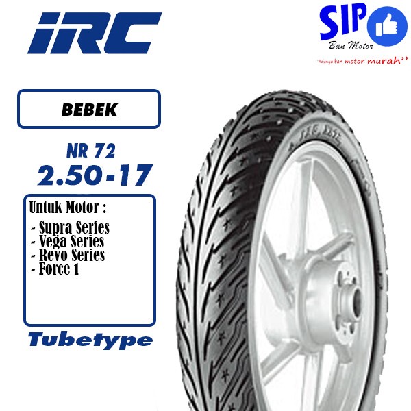 Ban motor trail IRC NR72 2.50 Ring 17 tubetype Untuk Motor Bebek NR72 250-17