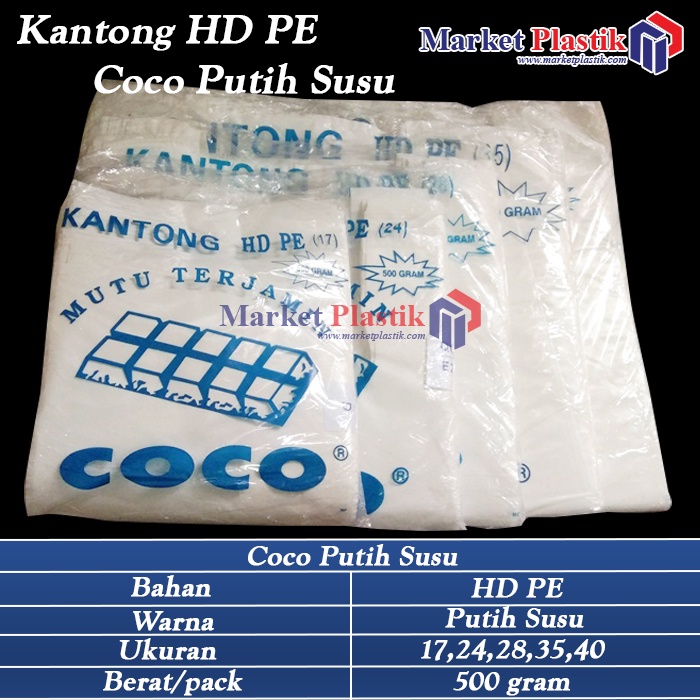 Kantong Plastik HD PE Coco Putih Susu
