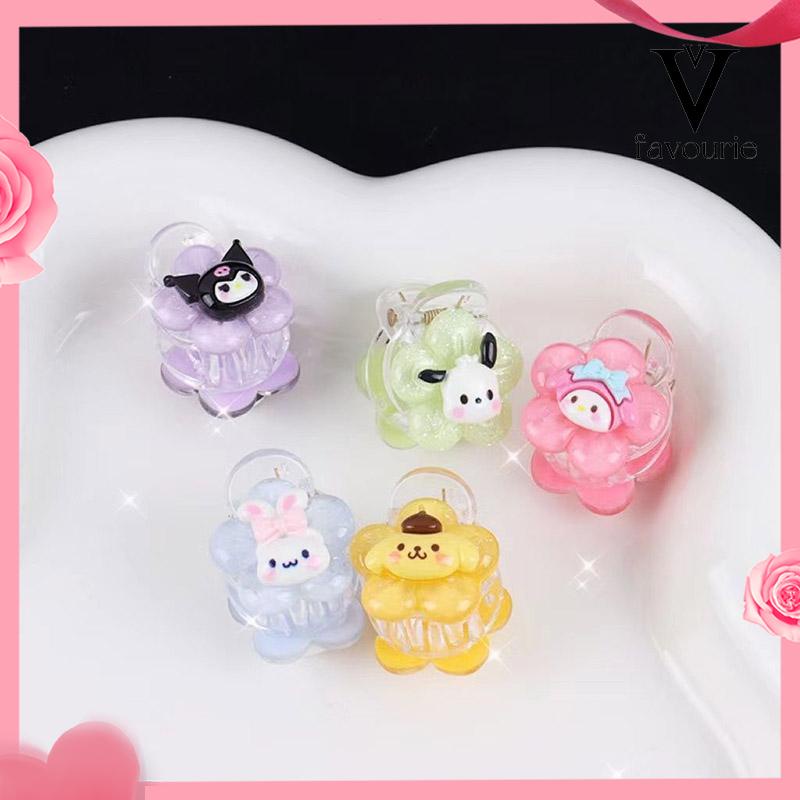 CODJepit Rambut Bunga Transparan Cinnamoroll Kuromi Teenage Student Cartoon Sweet Hair Clip-FA