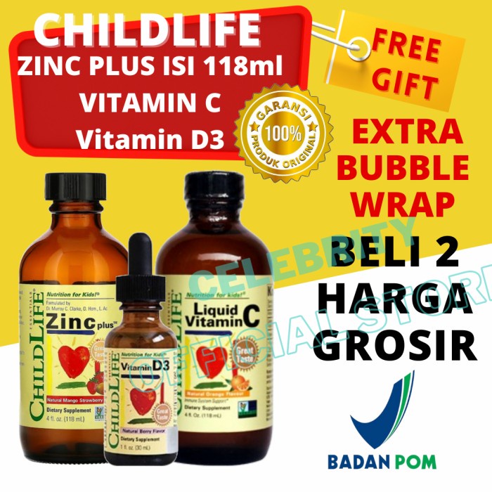 PAKET CHILDLIFE VITAMIN VIT C ANAK / CHILDLIFE D3 / CHILDLIFE ZINC