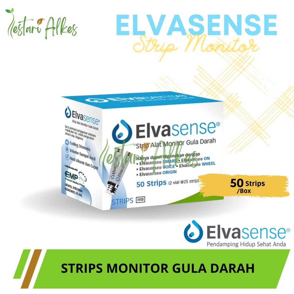 Elvasense strip cek gula darah (isi 50)