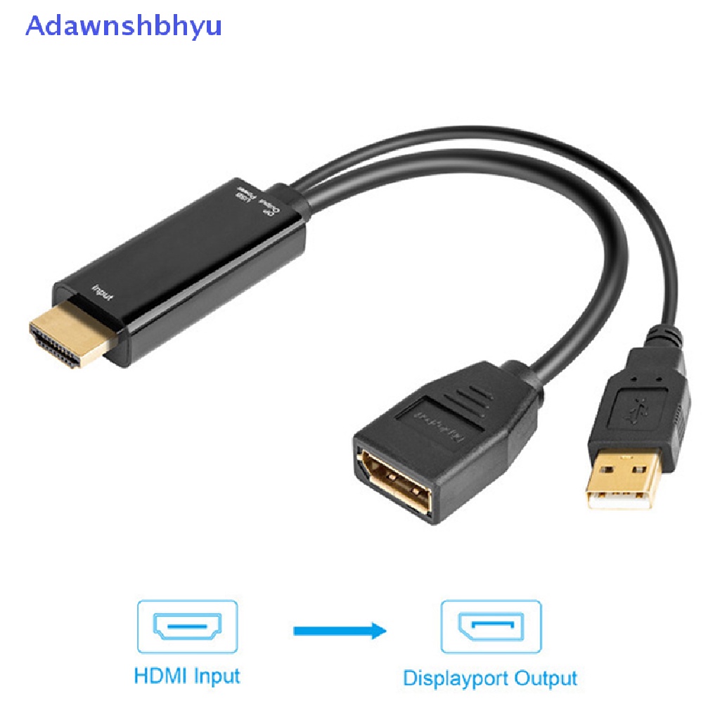 Adhyu 4K USB Powered HDMI Male to DP Display Port Female Adapter Converter Devices ID