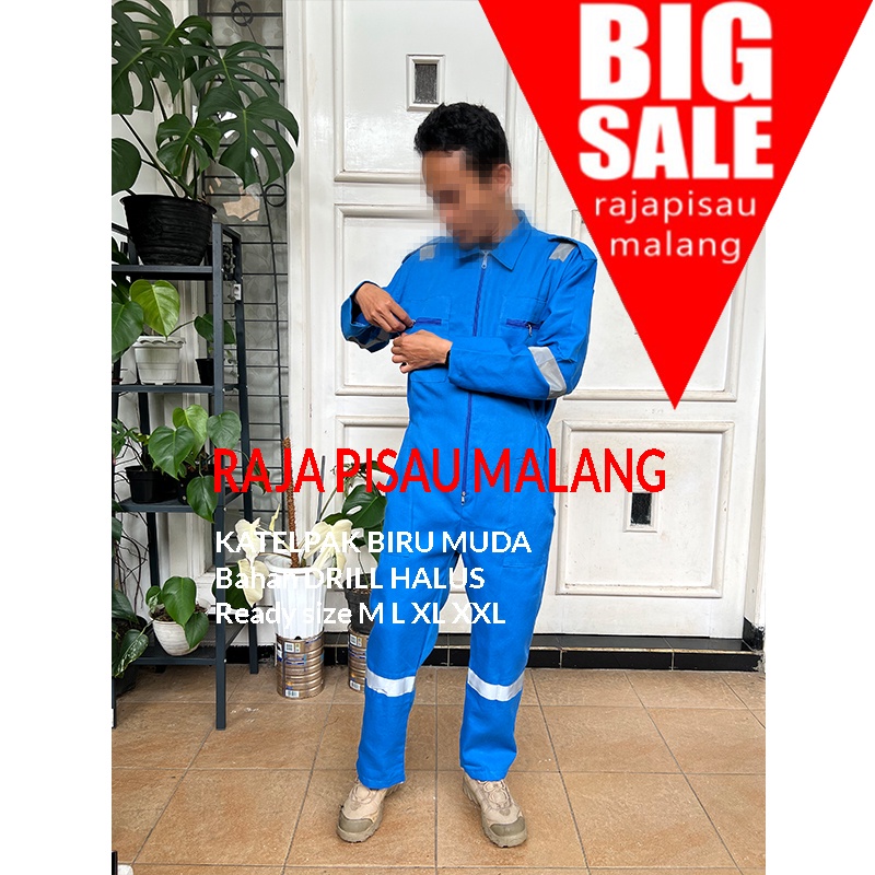 Katelpak Biru Dongker Polos/ Wearpak Terusan/ Coverall/ Seragam Proyek Dengan Skotlite