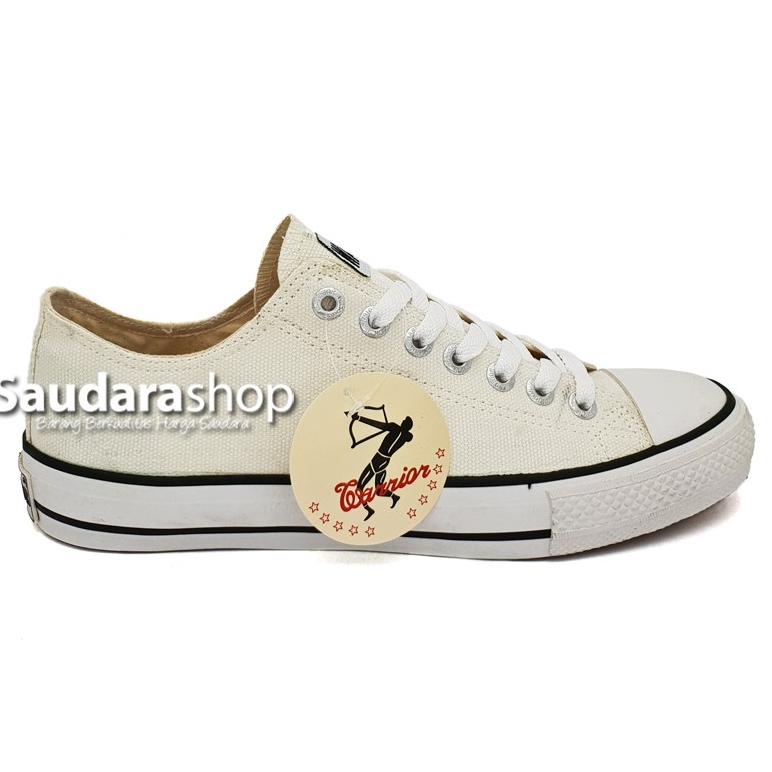 Sepatu Warrior Sparta Putih LC / Sepatu Warrior White Low / Warrior Putih Pendek