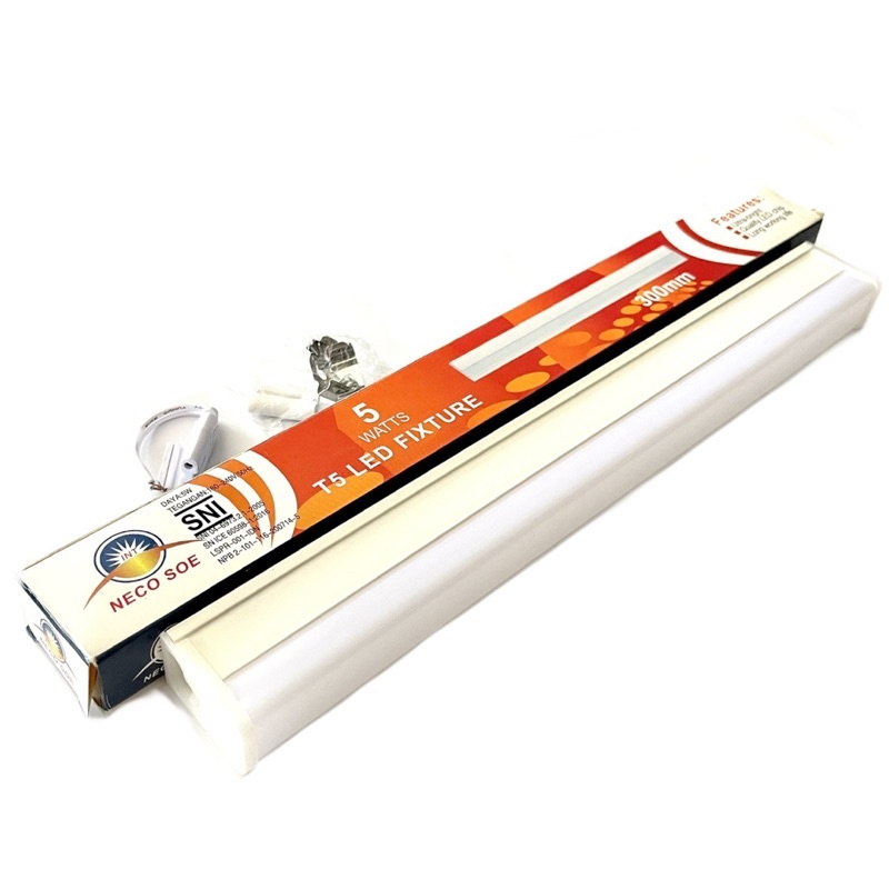 Lampu TL LED Panjang 30cm T5 Batten 5 Watt Putih dan Warm White