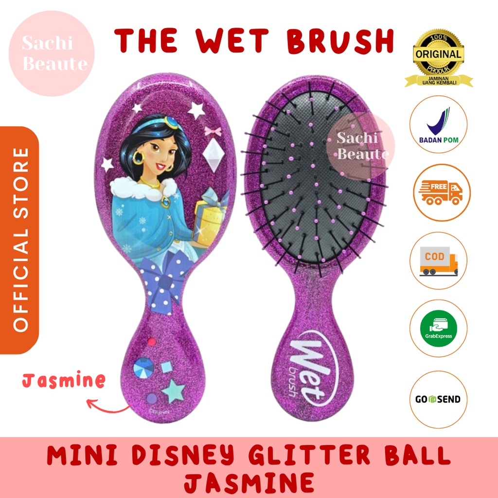 Wetbrush Mini Disney Glitter Ball -  Jasmine Sisir Super Smooth