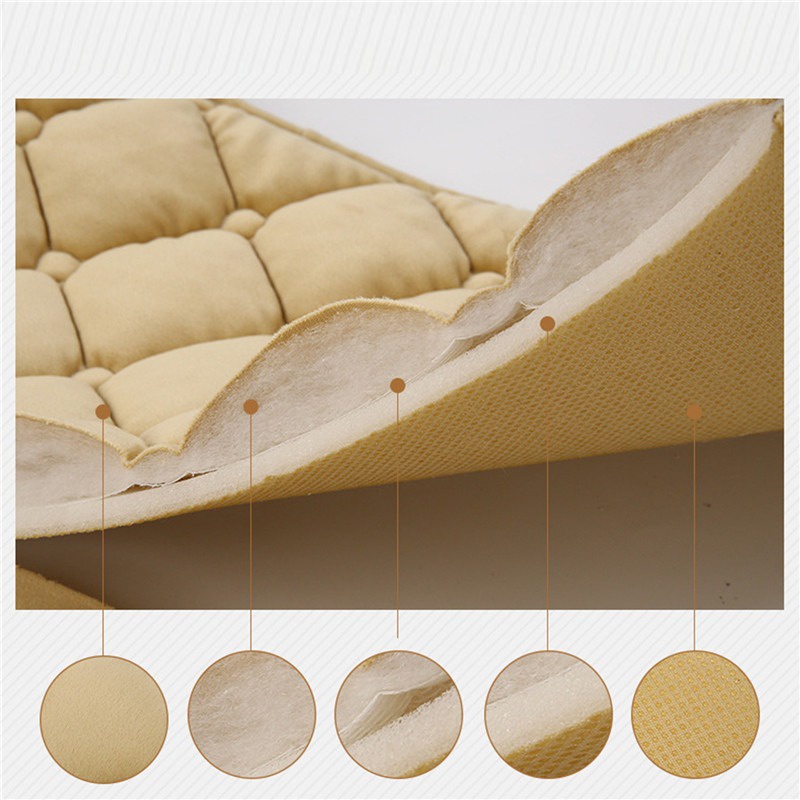 Single Diamond Shaped Car Seat Plush Backless Non Slip Alas Penghangat Kursi Single