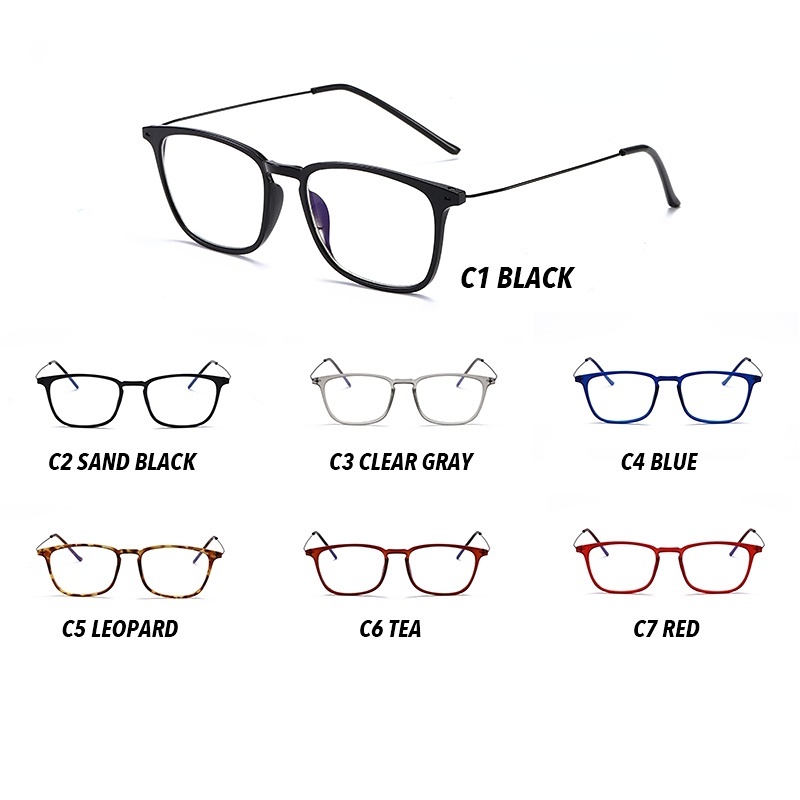 (YUZHU) Vintage Fashion Bingkai Persegi Panjang Anti Cahaya Biru Kacamata Lady TR90 Red Frame Eyeglasses Wanita