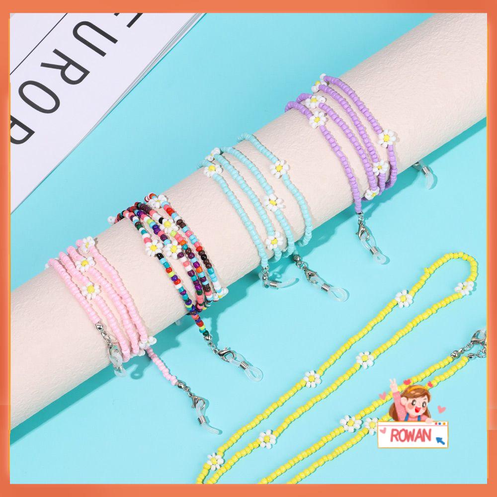 R-bunga Kacamata Rantai Wanita Jewlery Hadiah Kacamata Lanyard Daisy Mutiara Warna Campur Manik-Manik Aksesoris Kacamata Holder Cord