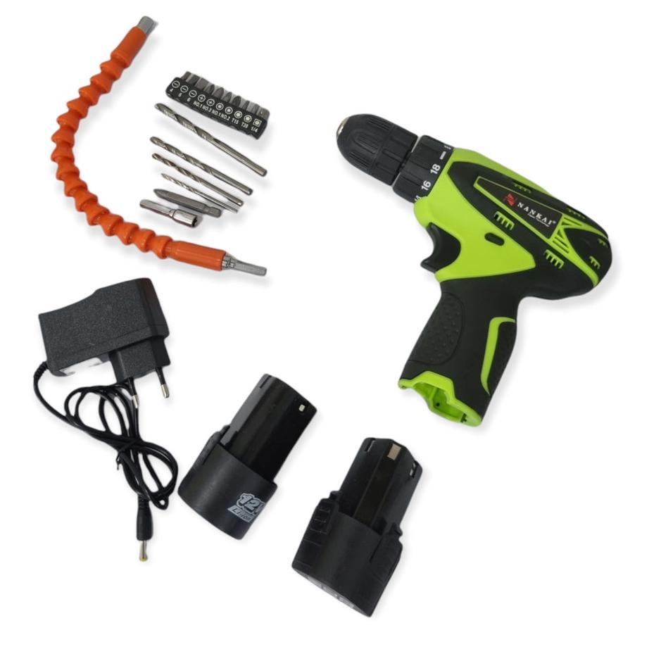 Paling Dicari 2 BATRE 12 VOLT Mesin Bor Cordless Murah Lengkap 12 Volt Nankai Mesin Bor Cas Charger 