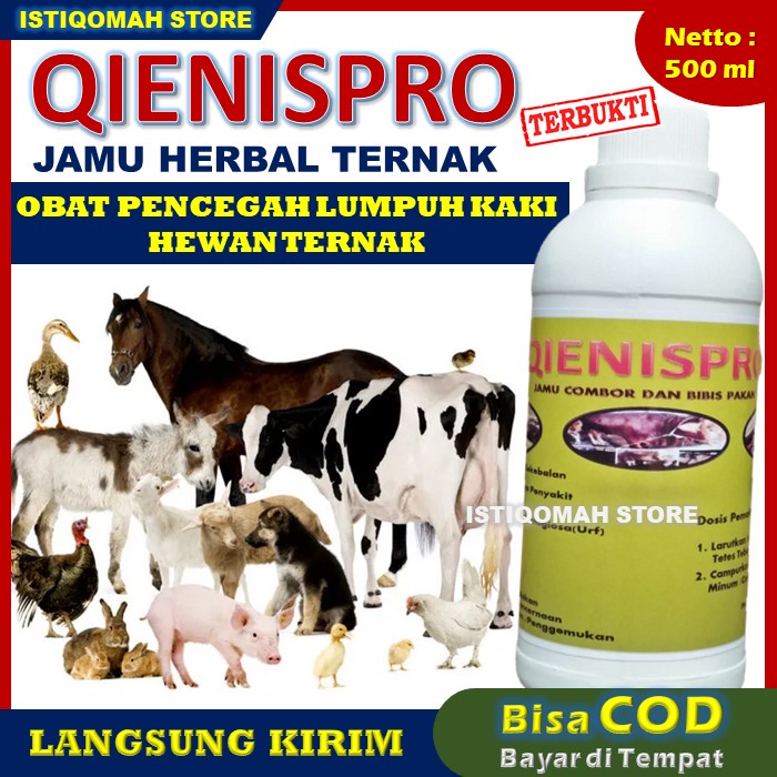 Obat Tetelo Ayam Paling Ampuh QIENISPRO 500ML - Jamu Obat untuk Ayam yang Sakit Tetelo - Obat Ayam Ngorok Obat Ayam Berliur Obat Ayam Flu Ampuh - Obat Ayam Kena Penyakit Tetelo Terbaik yang Bagus dan MURAH MANJUR TERLARIS