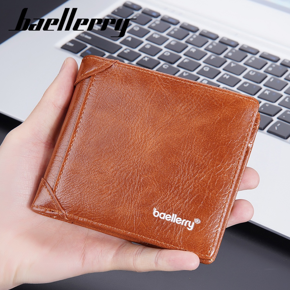 BAELLERRY D9321 Dompet Pria Lipat Bahan Kulit PU Leather Premium WATCHKITE WKOS