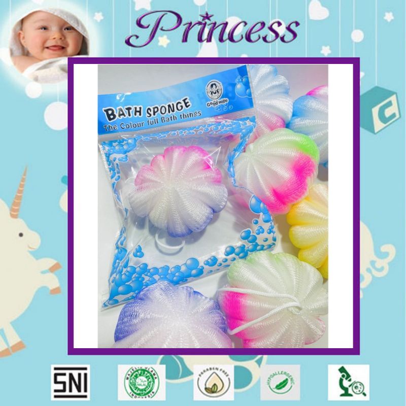 Sponge Mandi Bentuk Labu -- AC 21 --  Spons Gosok Badan Warna Warni - Untuk Mandi Busa Bayi Anak Pri
