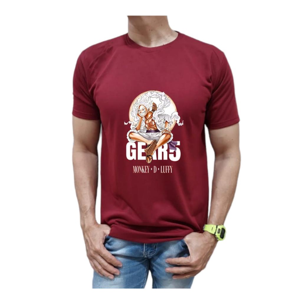 KAOS BAHAN KATUN KUALITAS PREMIUM MODEL GEAR5 ONE PIECE NYAMAN DIPAKAI