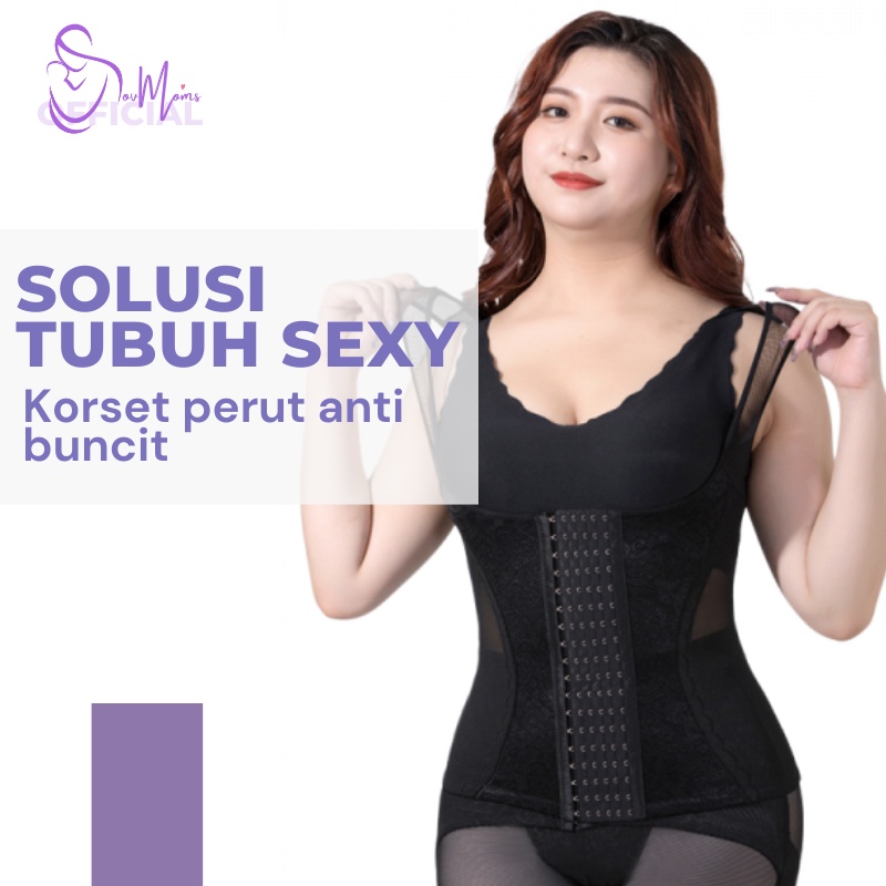 Korset Pelangsing VESH SHAPE UP Pengecil Pengencang Perut Buncit Wanita Korslet Pakaian Dalam Pelangsing Pengecil Perut Buncit Badan Wanita Corset Alat Pengecil Perut Buncit Jumbo Import Baju Pelangsing Nyaman Kancing Kebaya Renda Penegak Punggung