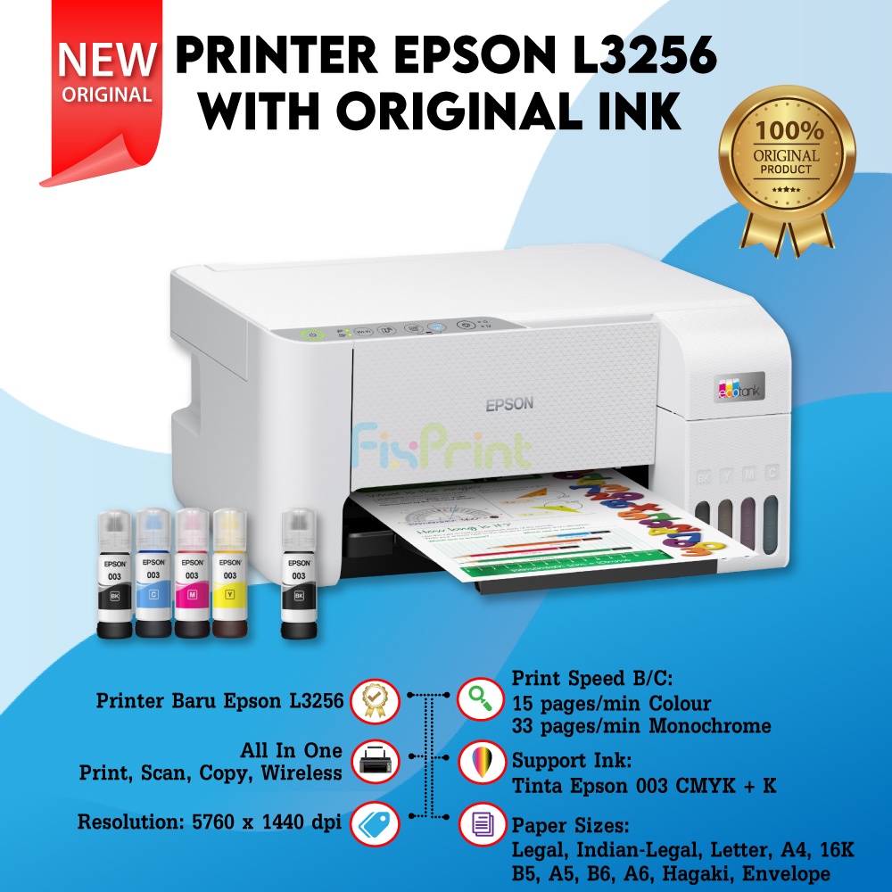 Printer Epson L3250 / L3256 A4 ECOTANK All-in-One Ink Tank Wireless