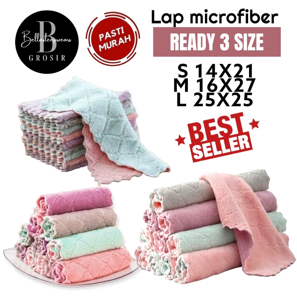 KAIN LAP MICROFIBER SERBET ANTI MINYAK PEMBERSIH PIRING GELAS ALAT DAPUR BEST SELLER