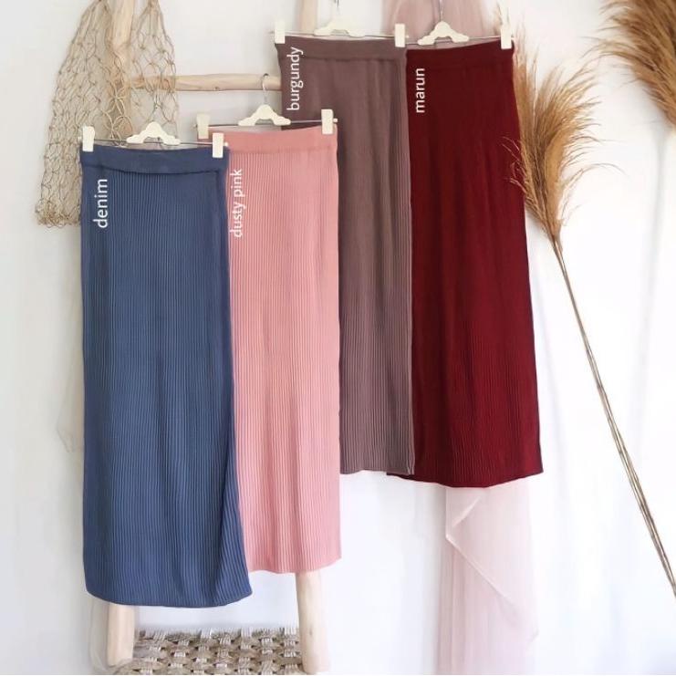 ROK SPAN SEMI RAJUT KNIT PREMIUM / ROK RAJUT SPAN / ROK RAJUT PREMIUM / ROK PANJANG [PWI.10De22ᴶ]