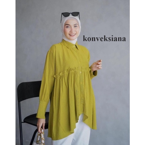 Blouse Yooby Rampel Wanita Linen Premium