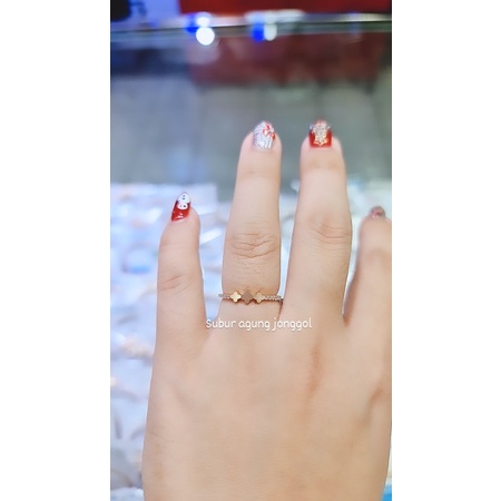 Cincin mirror listring gold asli cantik manis