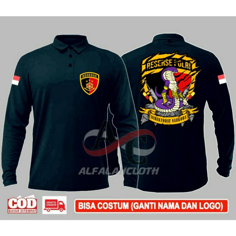 KAOS POLO RESERSE POLRI - KAOS WANGKI POLISI RESERSE POLRI - TERSEDIA PILIHAN WARNA HITAM DAN BLUE N