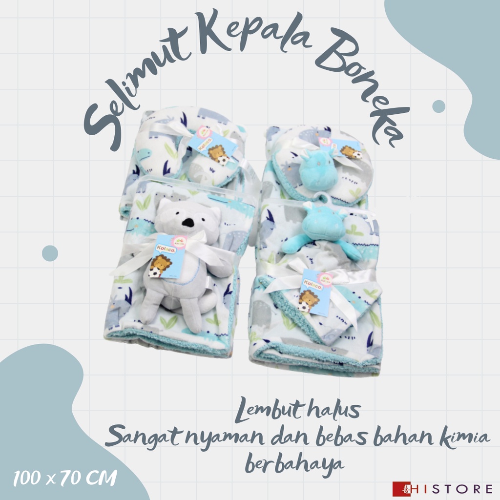 [HI] Kolaco Selimut Kepala Boneka Bayi Ukuran 100 x 70 cm Bahan Premium