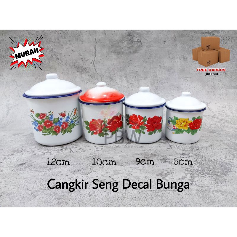 Jual Cangkir Enamel/Cangkir Seng/Cangkir Jadul Kembang 7cm | Shopee
