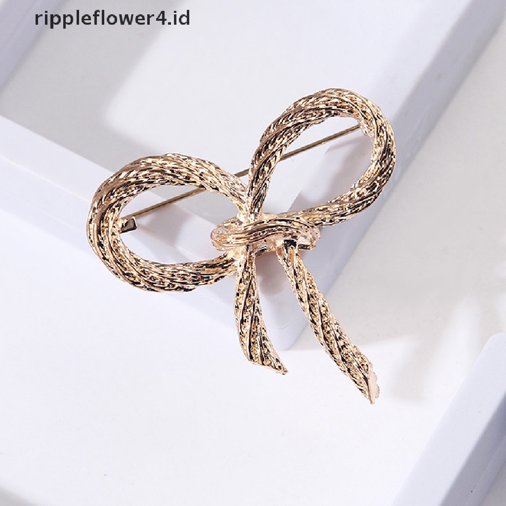 {rippleflower4.id} Bros Busur Fashion Untuk Wanita Ikatan Simpul Brooch Pin Safety Lapel Pin Brooch Aksesoris Perhiasan Pernikahan~