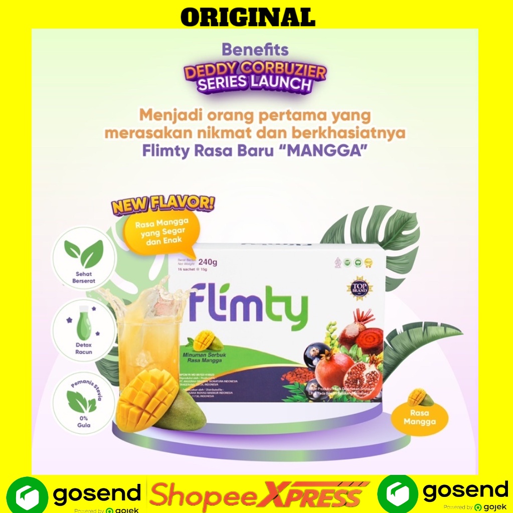 FLIMTY rasa mangga kemasan 16 sachet 280 gram pelangsing Detox Varian mangga