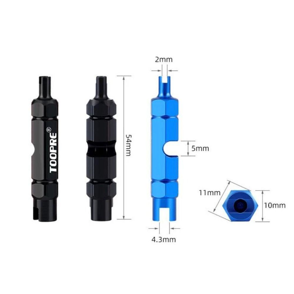 AUGUSTINA Kunci Nozzle Ban Sepeda MTB Sepeda Jalan Dua Kepala Alat Bongkar Pasang Aksesoris Sepeda Bike Repair Tool Valve Extension Rod Valve Core Wrench