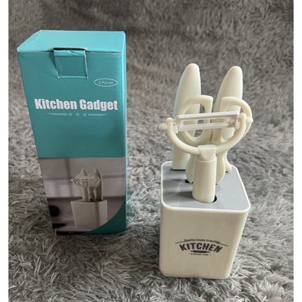 Pisau Satu Set Dengan Wadah Penyimpanan Warna Putih Murah / Pisau Set Dengan Wadah