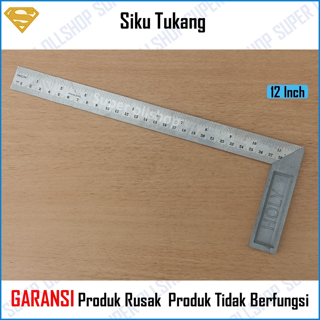 Penggaris Siku Tukang Besi Pasekon 25 cm 10 inch / 30 Cm 12 inch Termurah Alat Ukur Akurat