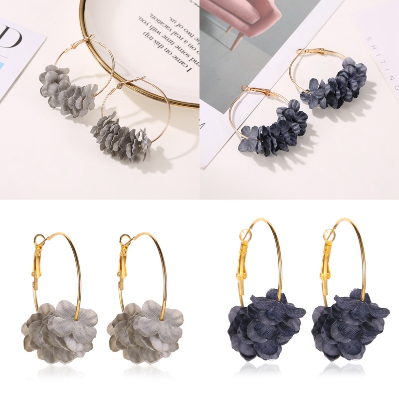Anting Bunga Wanita Baru Lucu Manis Akrilik Besar Tidak Teratur Bunga Anting Perhiasan Trendi