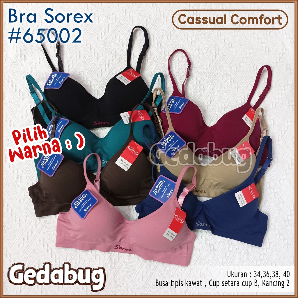 Sorex Bra 65002 Cassual Comfort Busa sedang berkawat Cup Setara Cup B Kait 2 | Gedabug