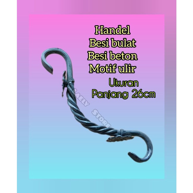 Handel besi bulat besi ulir ukuran panjang 26cm
