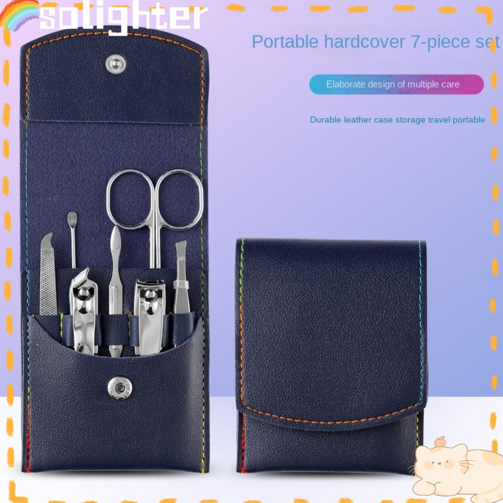 Solighter 7Pcs Foot File Nail Remove Pedicure Kit Alat Perawatan Kaki Gunting Kuku