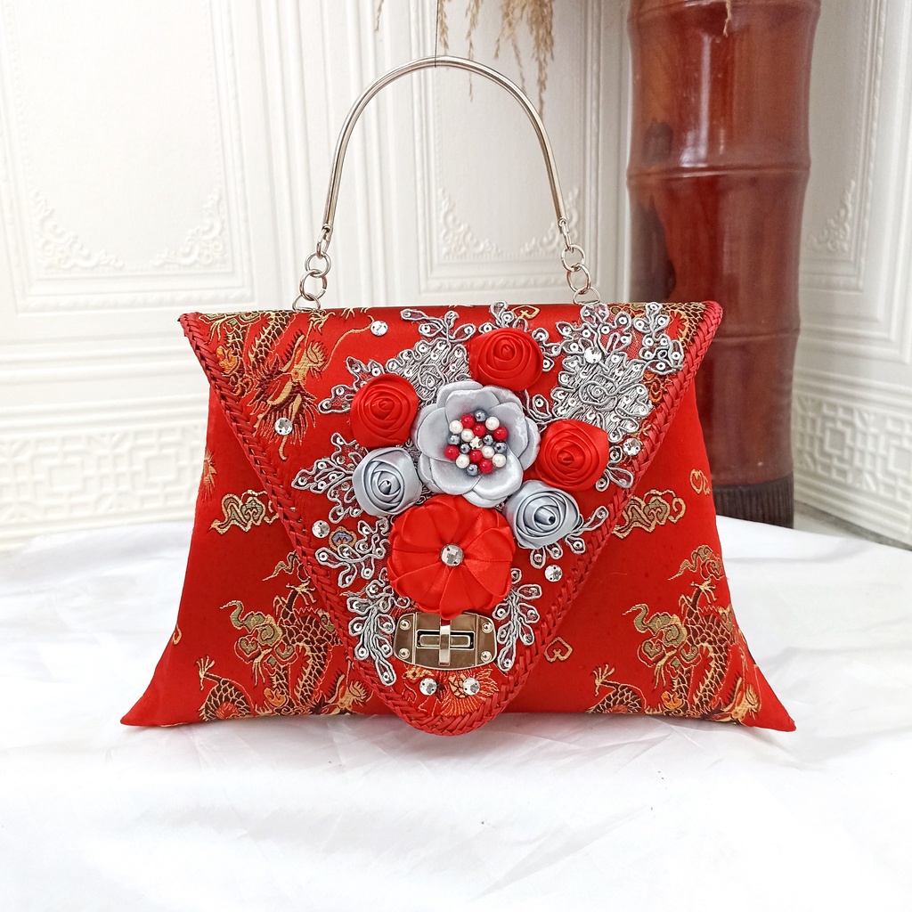 Tas Pesta kondangan Wanita Premium Mewah Elegan Terbaru Cheongsam Clutch Bag