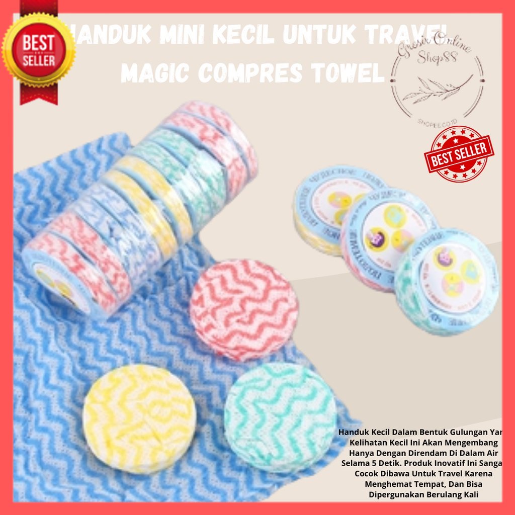 GOS -H315- Magic Towel Handuk Kecil Ajaib - Handuk Mini Travel - Handuk Kecil Serbaguna