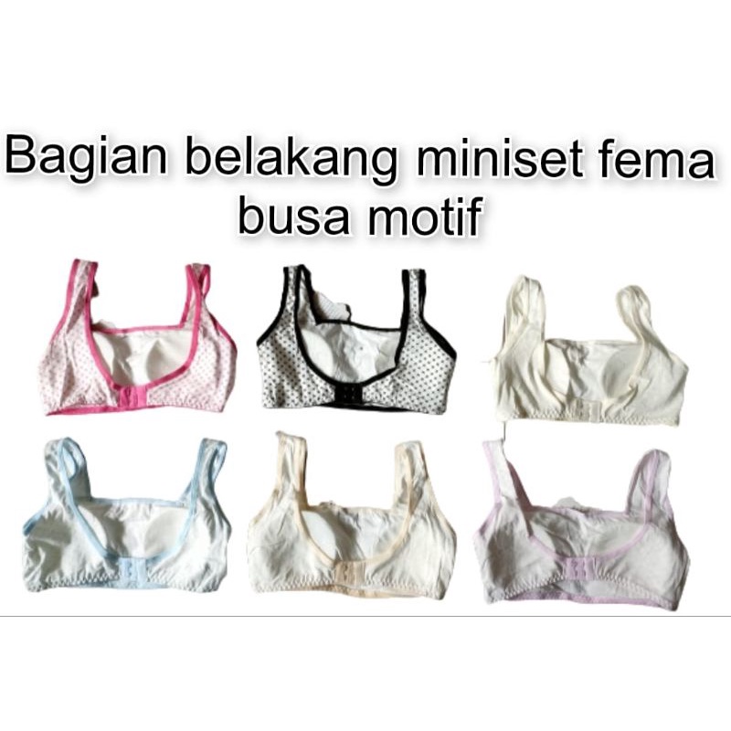 MINISET ANAK MOTIF SALUR KOMBINASI &quot; FEMA &quot; ( Ada BUSA &amp; Pengait Di Bagian Belakang )